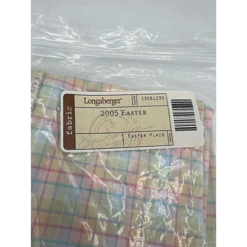 🐣 Longaberger 2005 Easter‎ Basket Liner-Easter Plaid–NIP–Spring Collectible!🌷